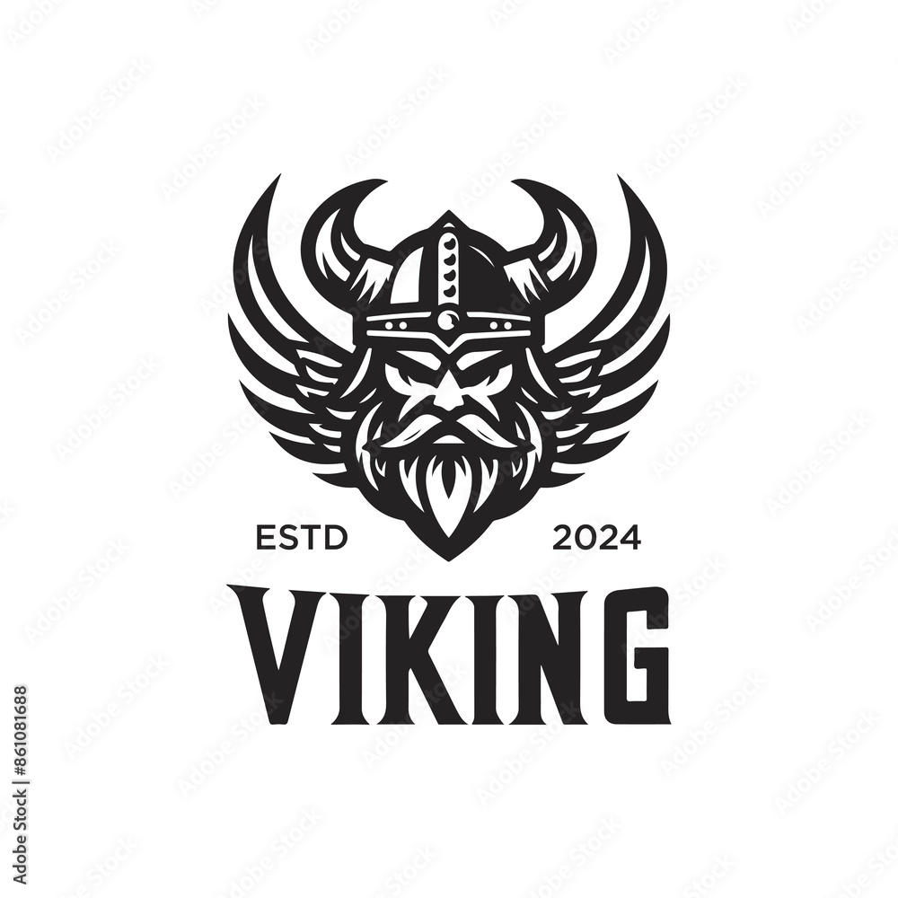 Viking Logo Design Template. Nordic Warrior Symbol. Horned Norseman Coat of Arms. Icon of Barbarian Man Head with Helmet Horns and Beard. Brand Identity Vector Illustration. Viking Logo Design Template. Nordic Warrior Symbol. Horned Norseman Coat of Arms. Icon of Barbarian Man Head with Helmet Horns and Beard. Brand Identity Vector Illustration.