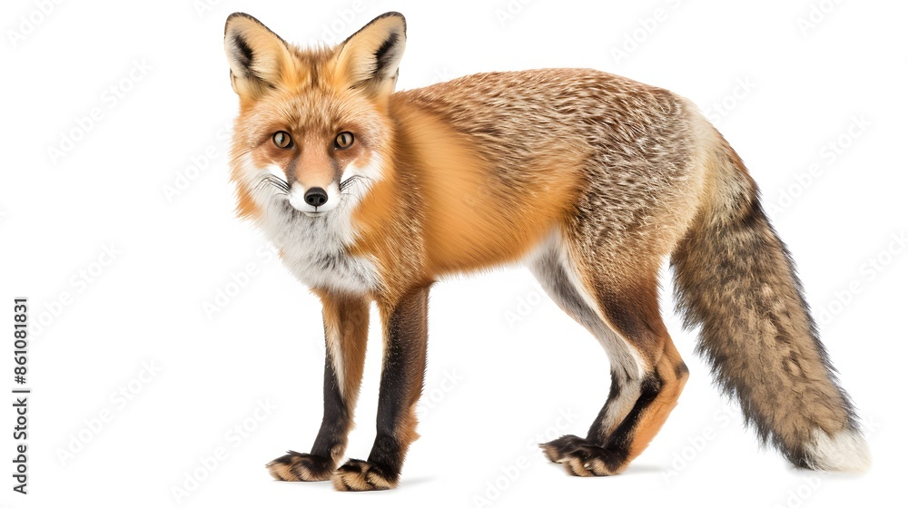 Red fox (4 years) - Vulpes vulpes in front of a white background. Red fox (4 years) - Vulpes vulpes in front of a white background.