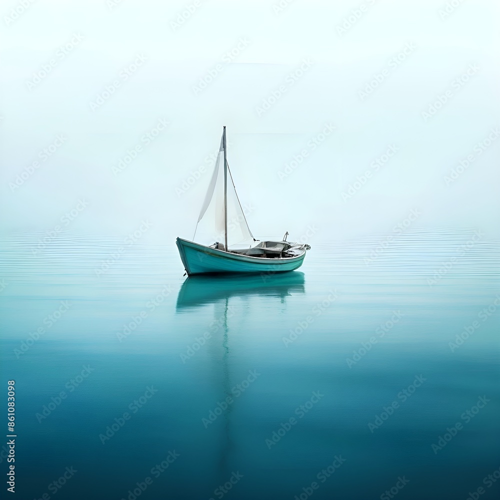 Abstraktion Einsames Boot 1x1. Türkis Hintergrund für Design 1. Abstraktion Einsames Boot 1x1. Türkis Hintergrund für Design 1.