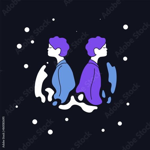 Gemini Zodiac Sign Vector Illustration