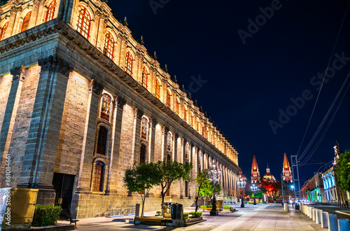 Teatro Degollado, a neoclassical Mexican theater in Guadalajara, Mexico at sunset photo