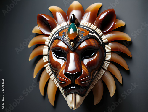 Lion mask. Digital illustra...