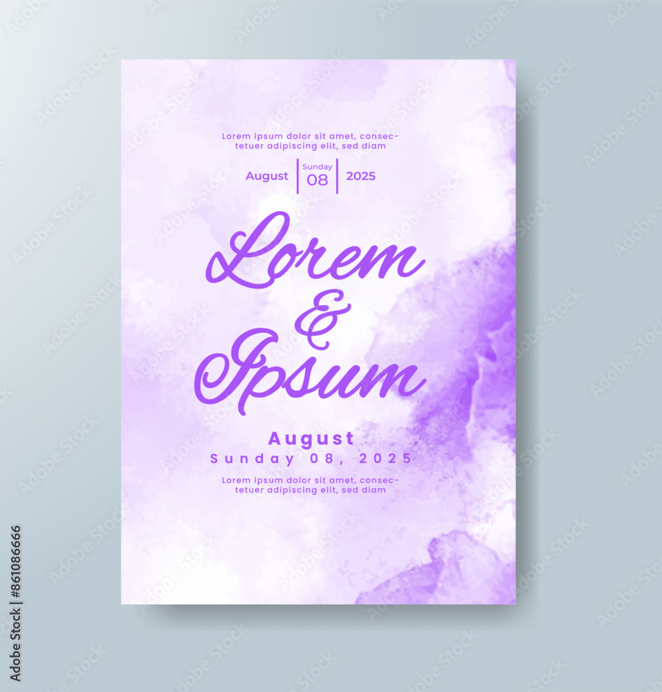 Wedding invitation with abstract watercolor background Wedding invitation with abstract watercolor background