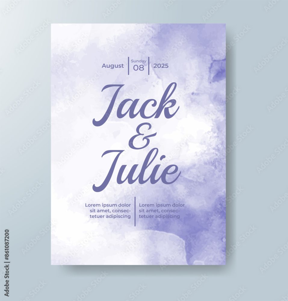 Wedding invitation with abstract watercolor background Wedding invitation with abstract watercolor background