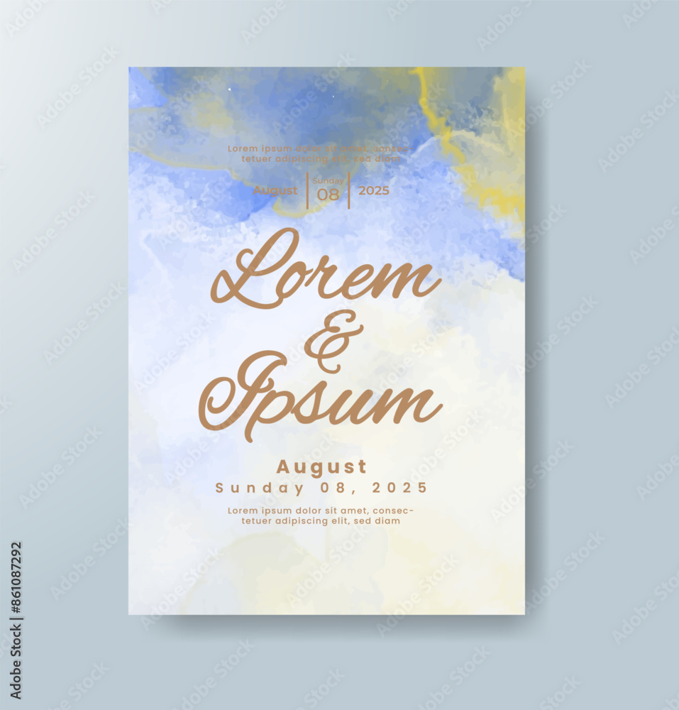 Wedding invitation with abstract watercolor background Wedding invitation with abstract watercolor background