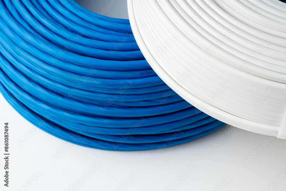 Spools of Electrical Wire on White Background Spools of Electrical Wire on White Background
