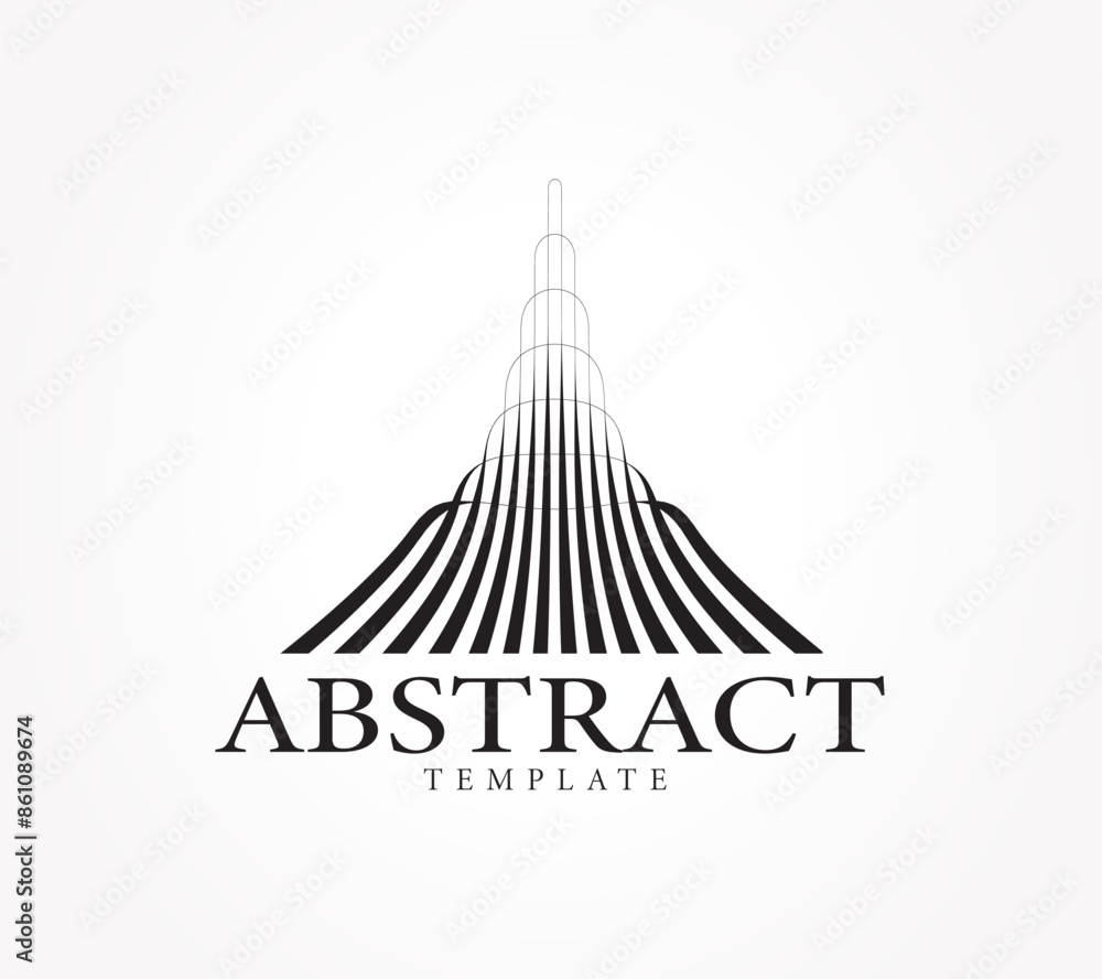 Abstract Building Logo Lines style. Template design vector. White background.