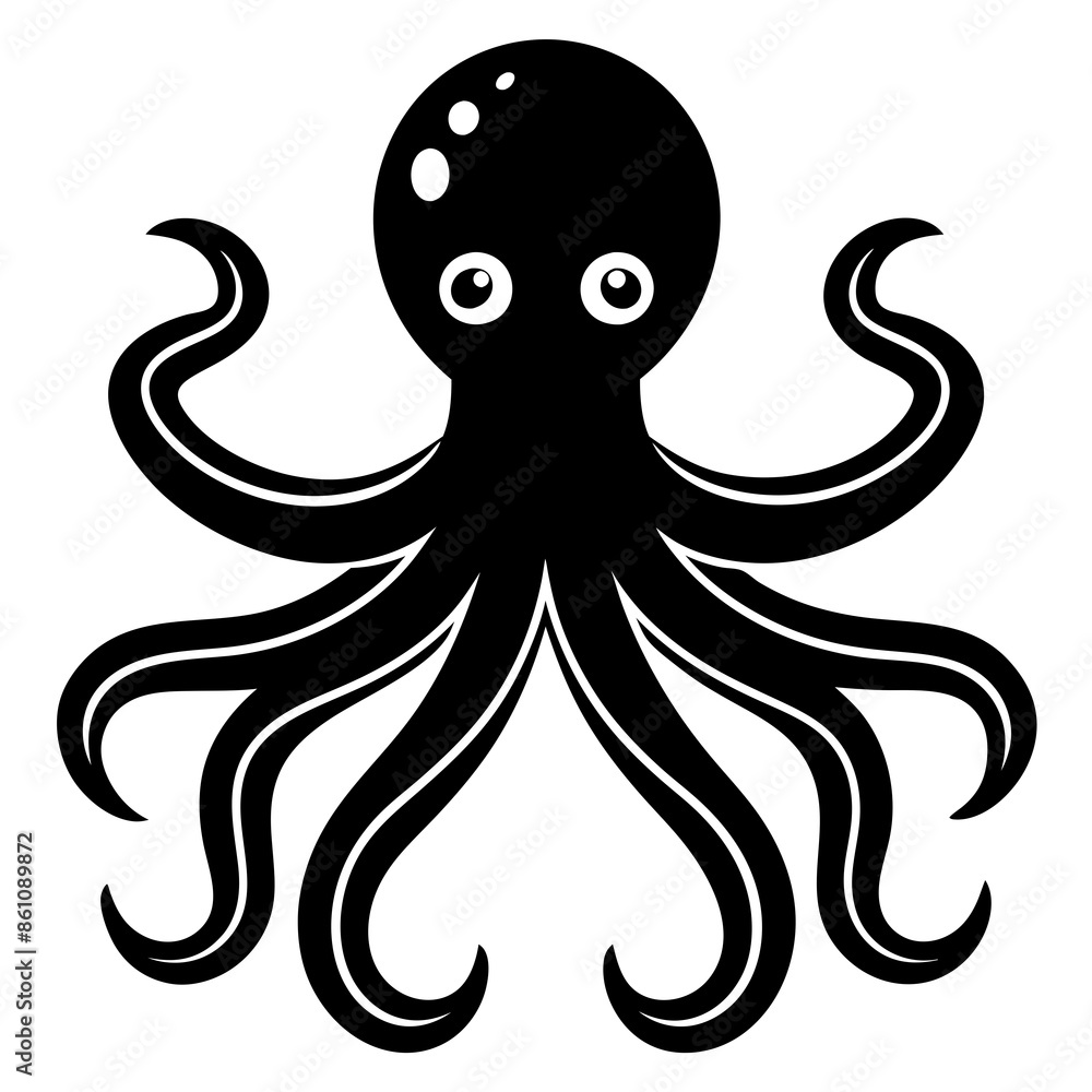 octopus icon silhouette vector art illustration. octopus icon silhouette vector art illustration.