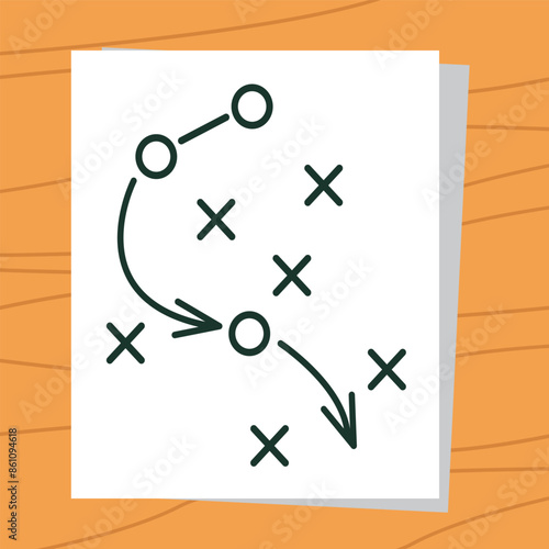 Football tactics scheme. Vector illustration.