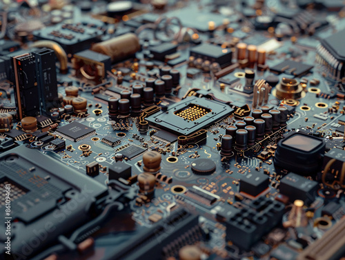 Digital Fusion: Low Poly Art of Cobbler Crumbles on Motherboard with Leica Summicron-M 35mm f/2 ASPH