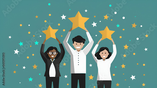 Employee engagement, commitment or motivation to success with company, staff dedication or job satisfaction, productivity or employee recognition, business people employee