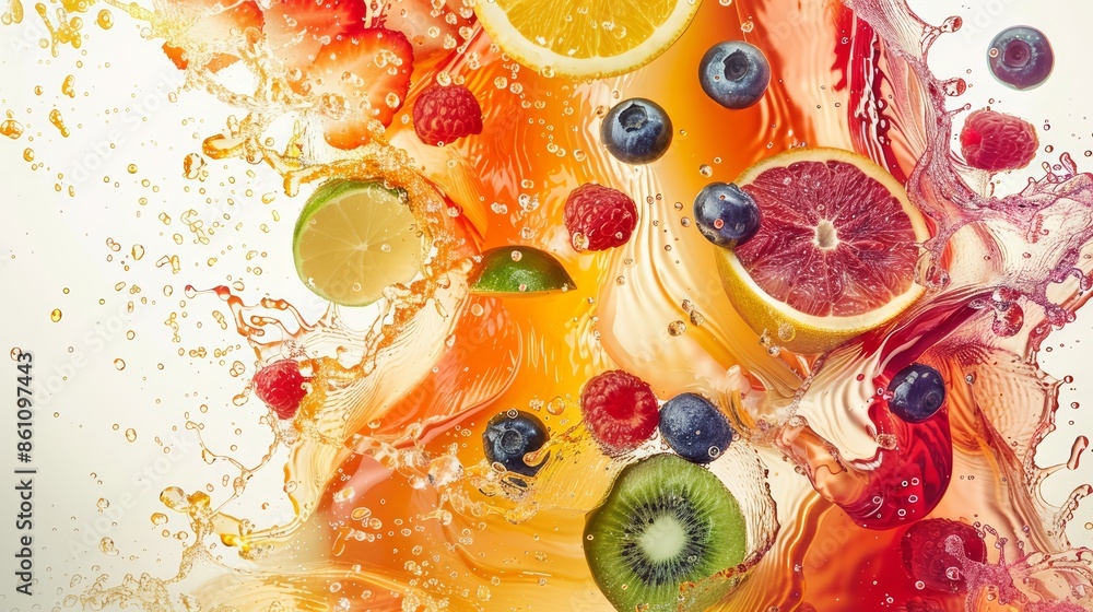 Vibrant Fruit Splash with Citrus and Berries Vibrant Fruit Splash with Citrus and Berries