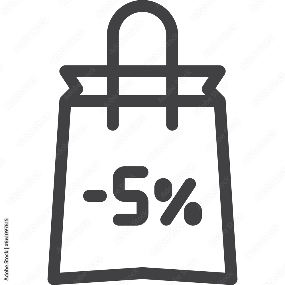 Fototapeta premium Off promotion outline icon on transparency background