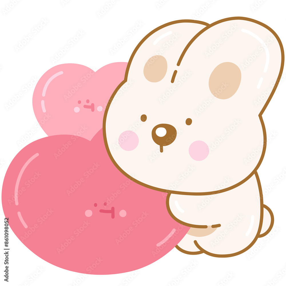Cute rabbit with hearts Cute rabbit with hearts