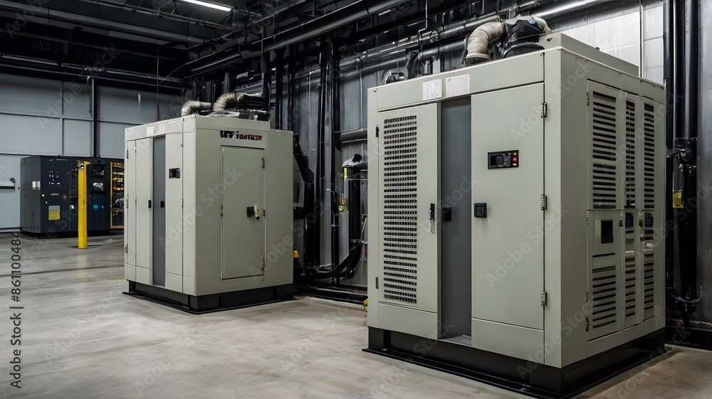 Industrial Diesel Generators in a Factory Setting Industrial Diesel Generators in a Factory Setting