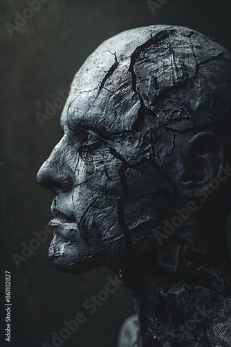 Distorted and Exaggerated Physiognomy with a Sense of Wrongness in Haunting Chiaroscuro Lighting