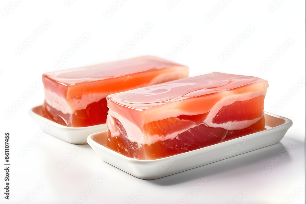 Canned tuna pieces isolated on white background
Canned tuna pieces isolated on white background