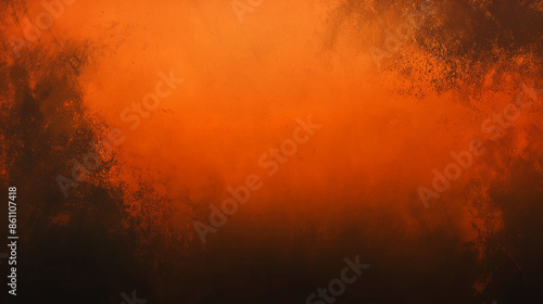 Fototapeta Naklejka Na Ścianę i Meble -  Smooth orange black grainy gradient backdrop poster. Website menu sport banner background
