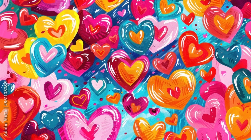 Abstract Colorful Heart Pattern Abstract Colorful Heart Pattern