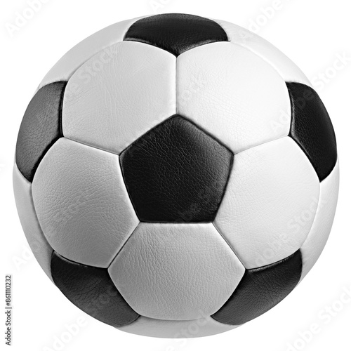 Soccer ball, Football, isolated on white background, full depth of field