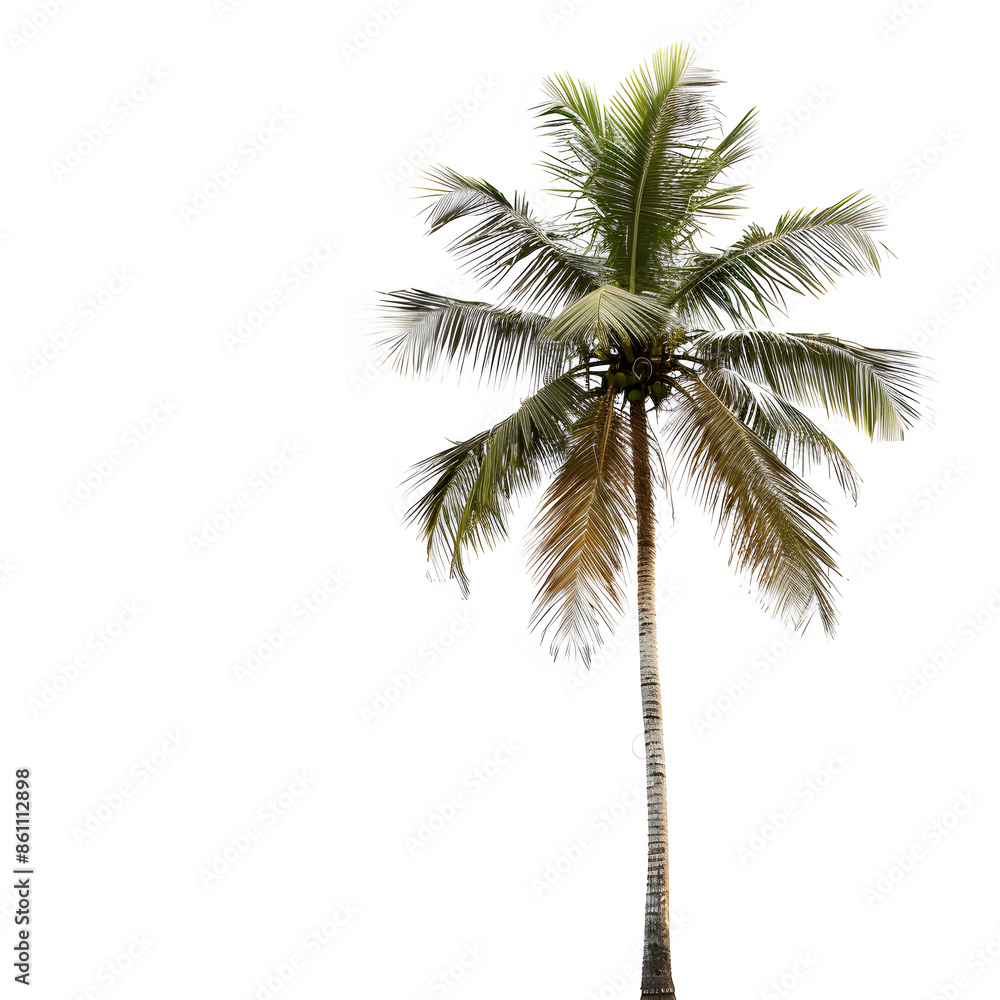 Summer palm corner on white isolated background Summer palm corner on white isolated background