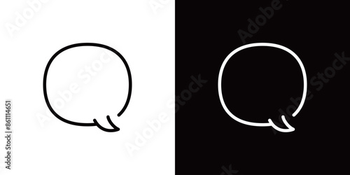 シンプルな吹き出しの線画アイコン