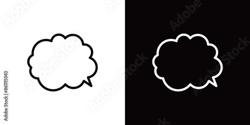 シンプルな吹き出しの線画アイコン