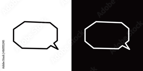 シンプルな吹き出しの線画アイコン