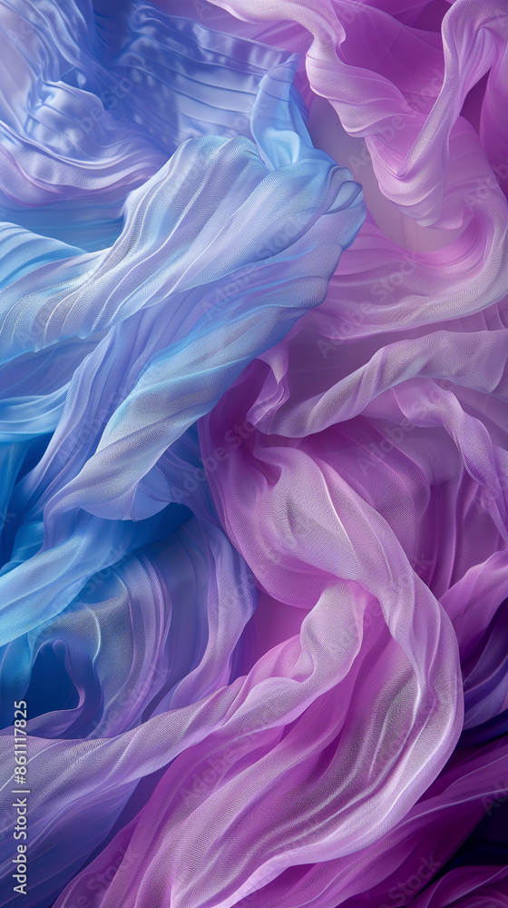 Blue and Purple Ombre Fabric Draped and Folded Blue and Purple Ombre Fabric Draped and Folded