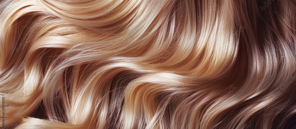 Blond hair close-up as a background. Women's long blonde hair. Beautifully styled wavy shiny curls. Hair coloring. Hairdressing procedures, extension. Copy space image Blond hair close-up as a background. Women's long blonde hair. Beautifully styled wavy shiny curls. Hair coloring. Hairdressing procedures, extension. Copy space image