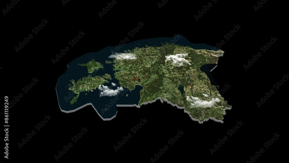 Estonia 3D Country Map Animation Transparent Alpha Estonia 3D Country Map Animation Transparent Alpha