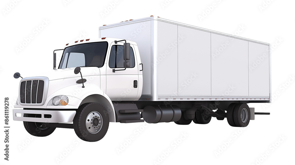 White truck isolated on white background White truck isolated on white background