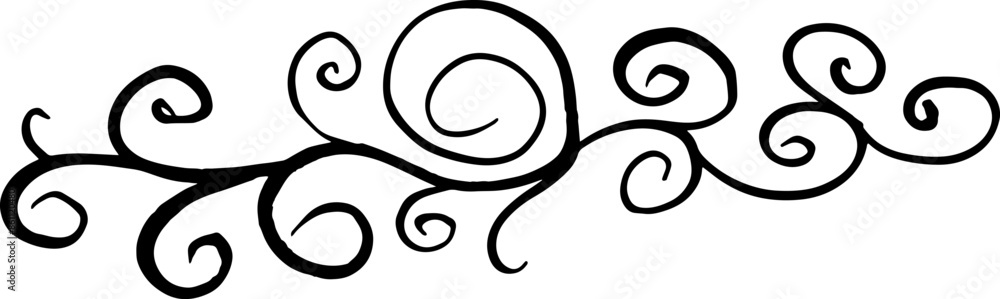 Hand drawn curlicue. Vector illustration. Hand drawn curlicue. Vector illustration.