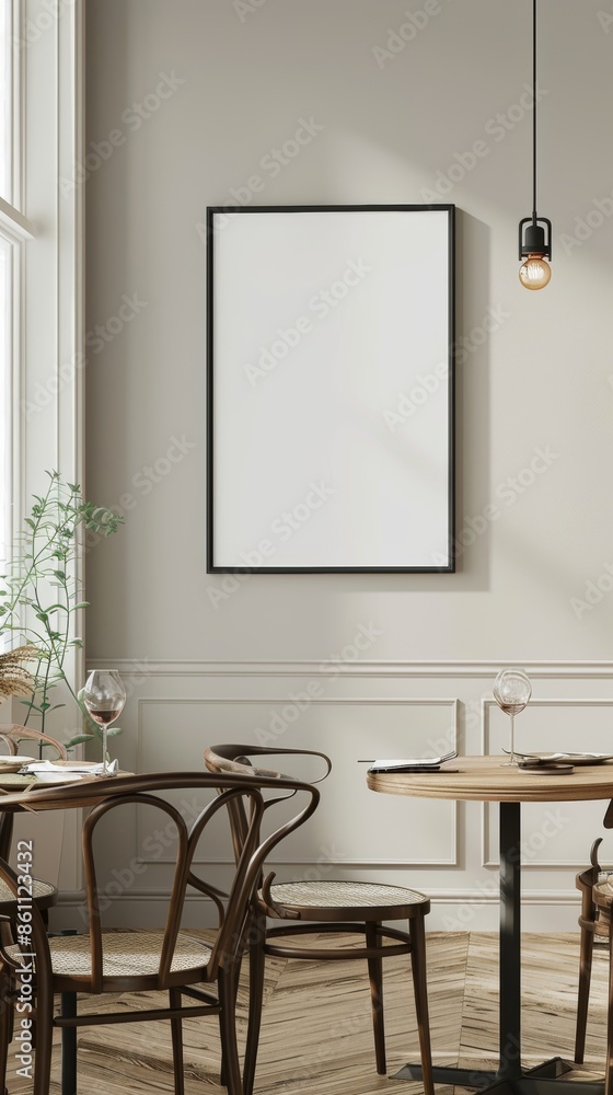Fototapeta premium Restaurant Interior Poster Mockup Generative AI