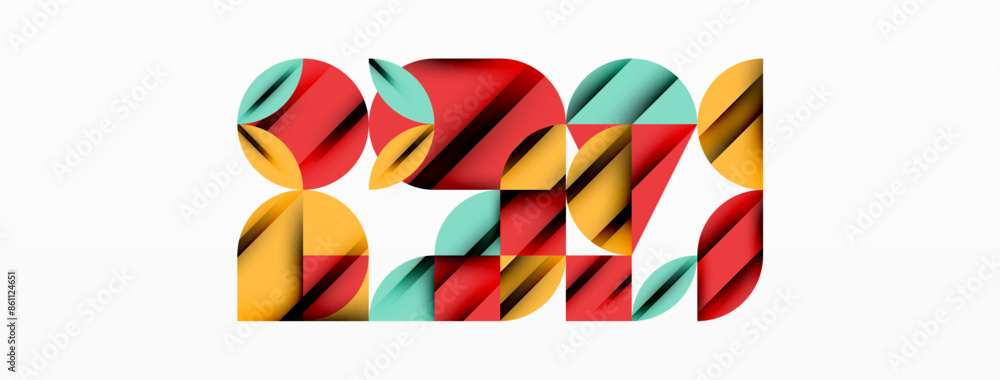 Circle, square and flower petal geometric background. Round shapes composition for wallpaper, banner, background or landing Circle, square and flower petal geometric background. Round shapes composition for wallpaper, banner, background or landing