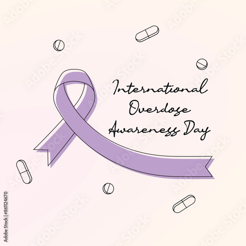 line art of International Overdose Awareness Day good for International Overdose Awareness Day celebrate. line art.