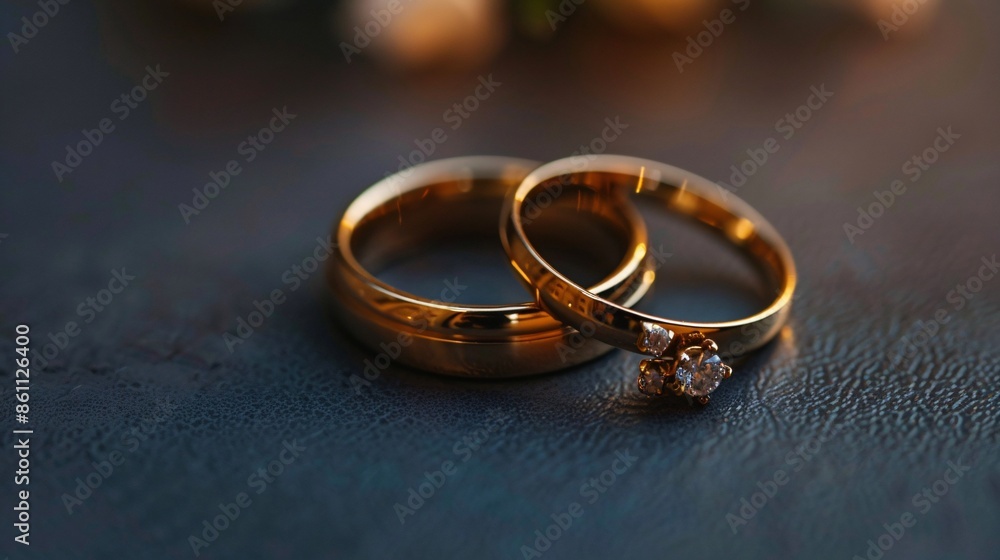 Close-up of Wedding Rings on Dark Background Close-up of Wedding Rings on Dark Background