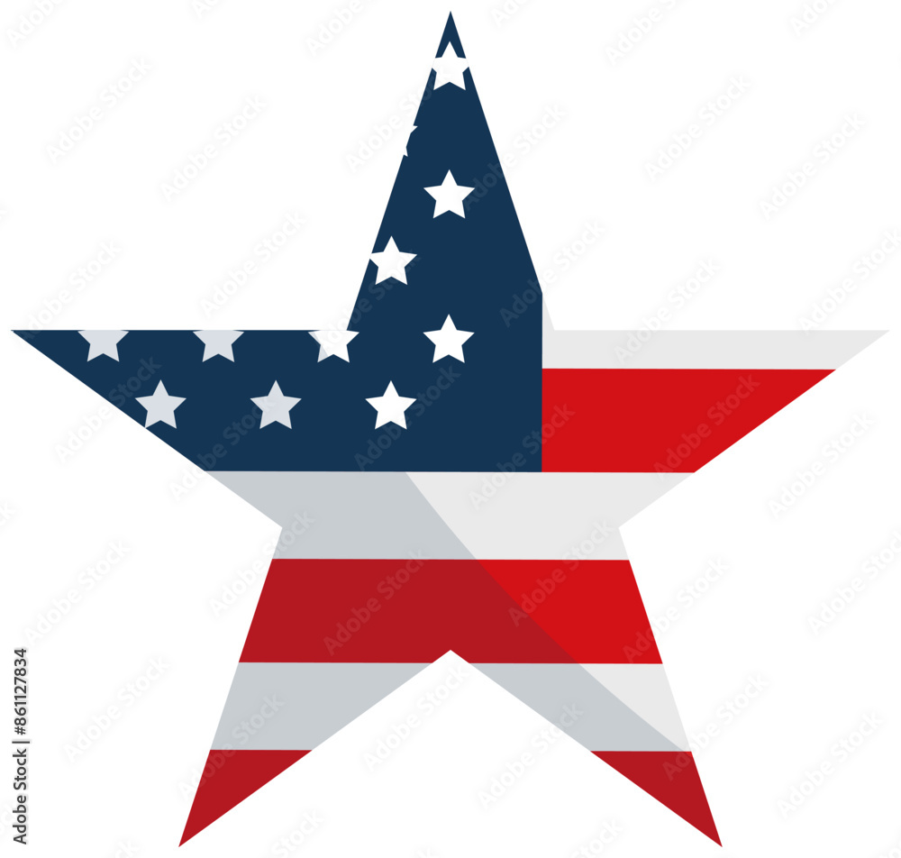 Star icon with flag of USA isolated on white background. Star icon with flag of USA isolated on white background.