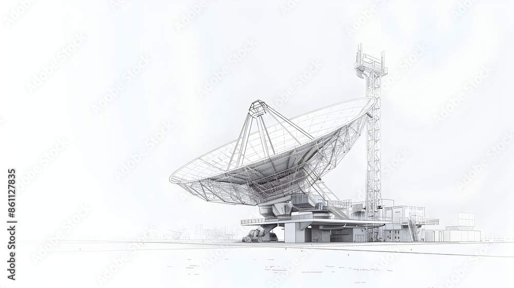 Minimal of a Satellite Dish Manufacturing Facility with Geometric Structures and Clear Workspace Minimal of a Satellite Dish Manufacturing Facility with Geometric Structures and Clear Workspace