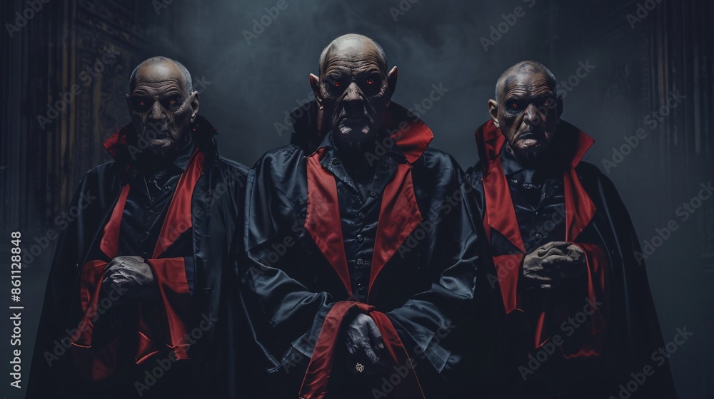 Three Vampires in Gothic Setting Three Vampires in Gothic Setting