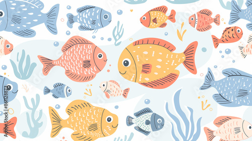 Doodle Fish Sea Ocean - Design Background - Design Packaging 5