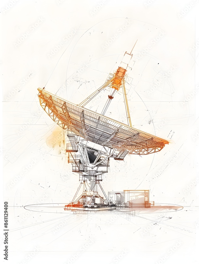 Minimalist of a Manufacturer of Structural Satellite Dish Components on a White Background Minimalist of a Manufacturer of Structural Satellite Dish Components on a White Background