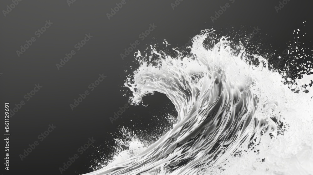 Obraz premium Dramatic Wave Close-Up for Ocean or Beach Themed Designs Generative AI