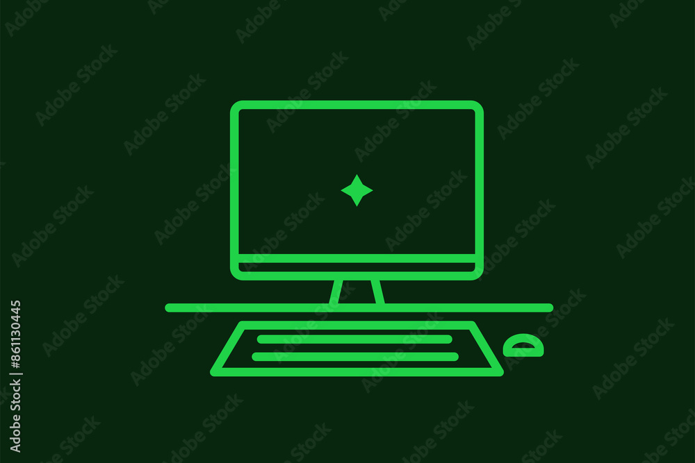workplace  illustration in flat style design. Vector illustration.	