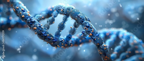 Twisting helix of life's code, DNA holds genetic blueprints in its elegant double-stranded structure photo