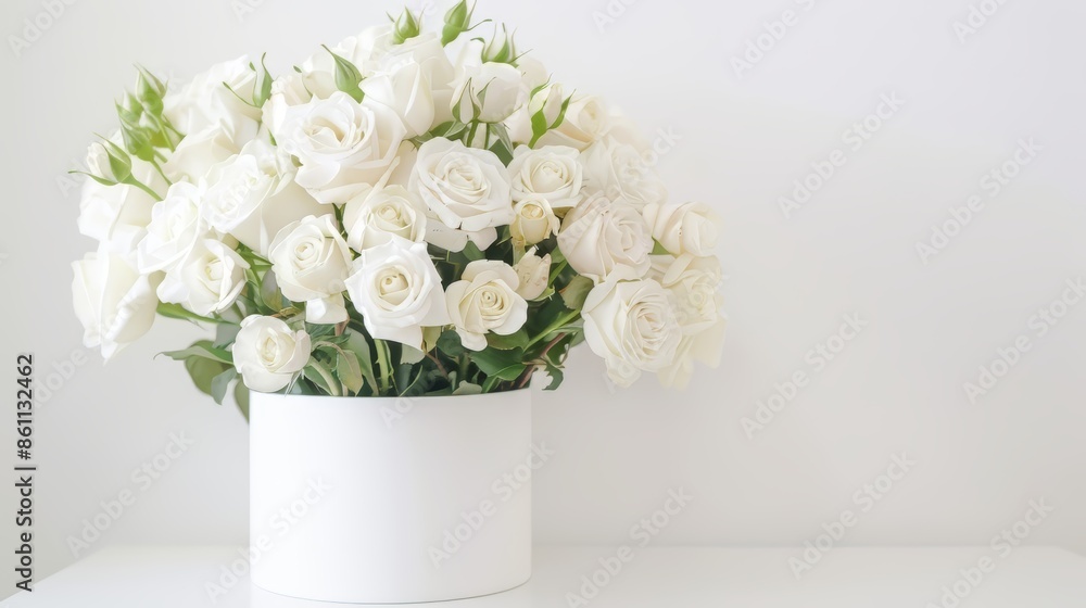 Romantic Floral Arrangement in a Minimalist Setting Generative AI Romantic Floral Arrangement in a Minimalist Setting Generative AI