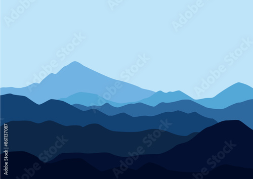 mountains in nature landscape illustration for background