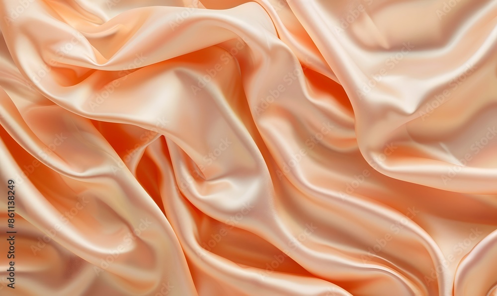 Elegant peach satin fabric texture, Generative AI Elegant peach satin fabric texture, Generative AI