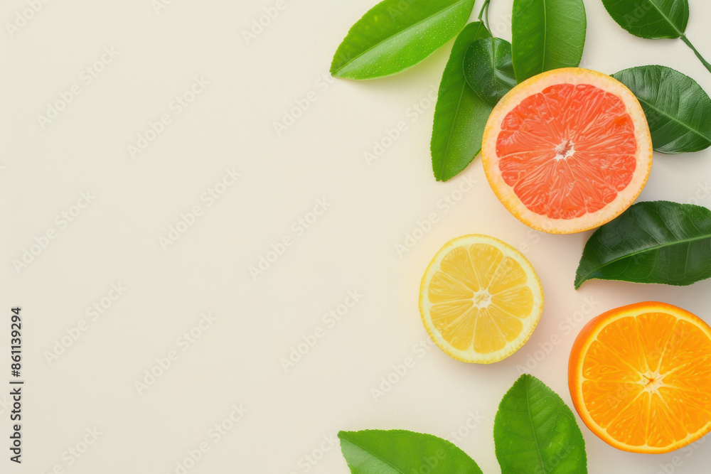 A close up of a table with a white background and a few oranges and lemons on it A close up of a table with a white background and a few oranges and lemons on it