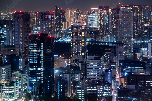 Wallpaper Mural 高層ビルから眺める東京都心部のとても美しい夜景A beautiful night view of central Tokyo seen from a skyscraper Torontodigital.ca